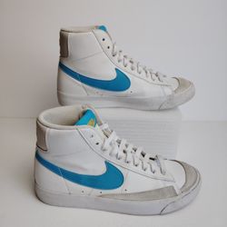 Nike Blazer Mid '77 Summit White/ Aquarius Blue Grade School Boys' Shoe 6Y