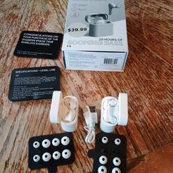 2 Sets Of Sharper Image True Wireless Earbuds w/ Qi & USB-C Charging Case