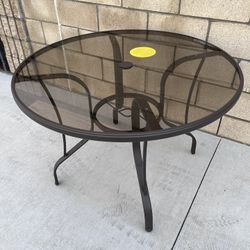NEW StyleWell 42" Mix & Match Steel Round Outdoor Patio Dining Table w/ Bronze Smoky Glass **5 Available, $50 Each**