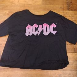 Black AC/DC Crop Top