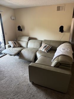 Grey Modular Motorized Reclining Couch