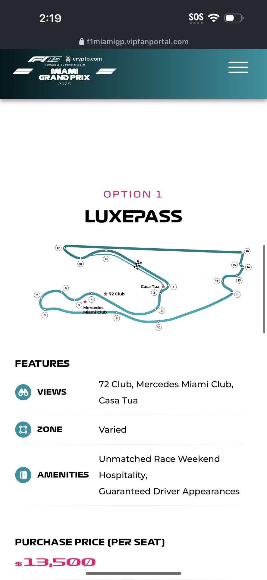 F1 Individual Passes Of Luxpass