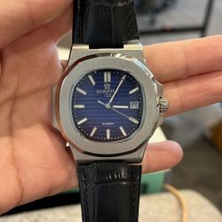 Men's mechanical Watches，Genuine leather strap with luminous