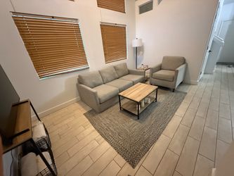 Living Spaces Couch and Chair