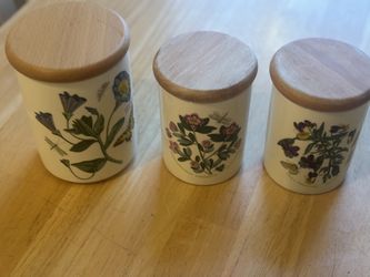 3 Vintage Portmeirion Canisters - Made in Britain 