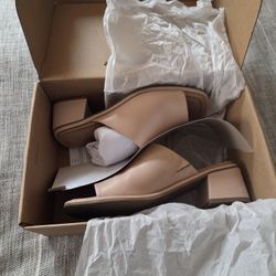 Block Heel Mule Slide Shoe