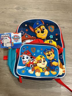 New 15in Paw Patrol backpack with lunch bag