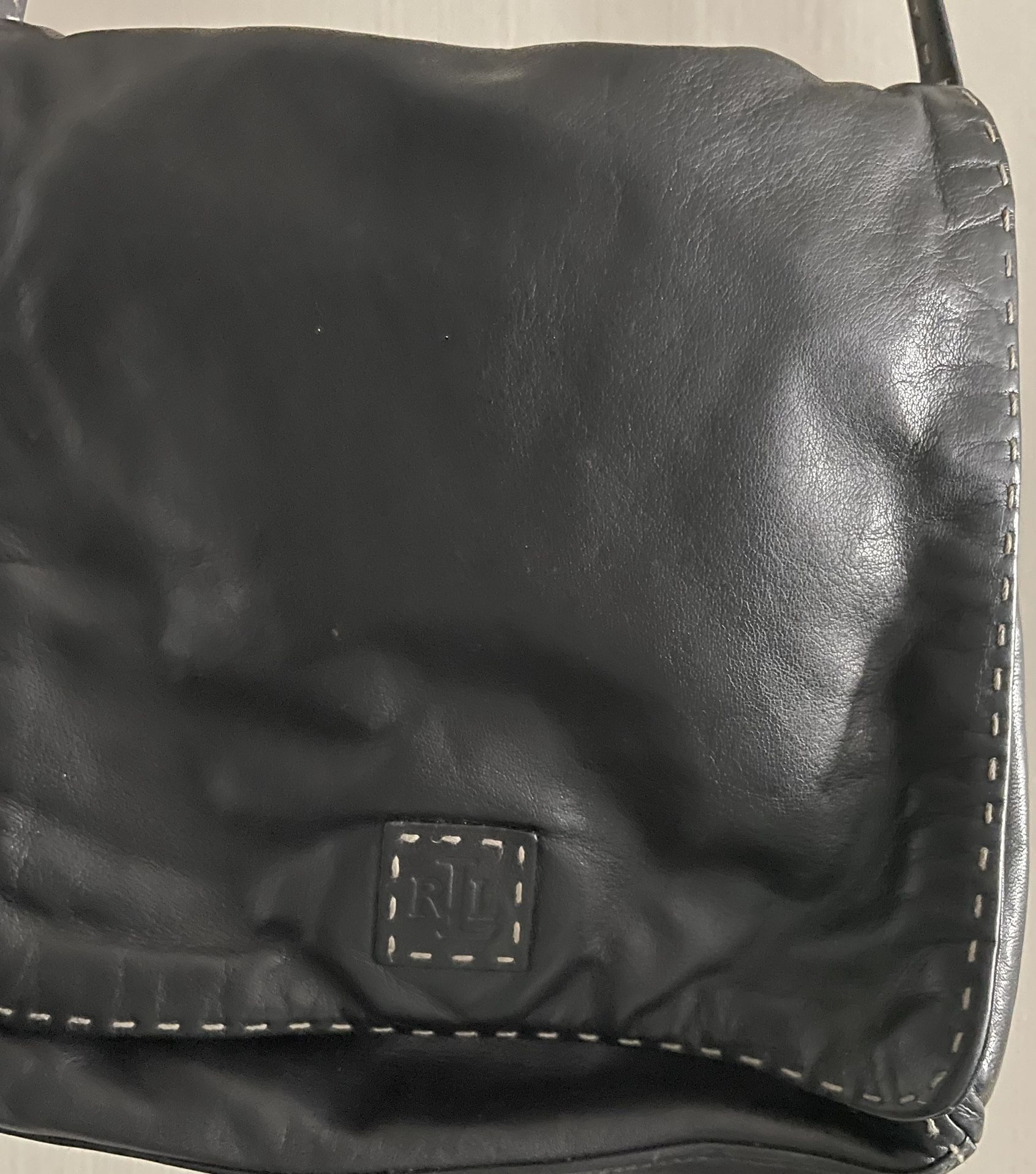 Black Leather Ralph Lauren Bag