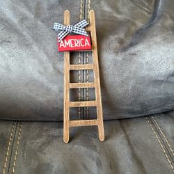 America 4th Of July Red White Blue Patriotic Mini Ladder Tier Tray Decoration