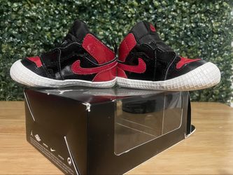 Jordan 1 Crib Bootie Patent Bred Infant Shoes Size 4C - Used With Box