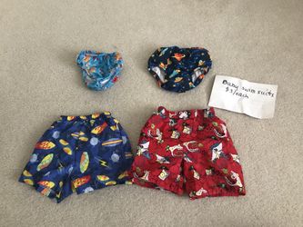 Boy swim trunks and swim diaper size 18-24 months
