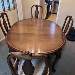 Solid Wood Dining Table W/6 Chairs