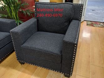 Brand new in box black gray linen chair 1pc special