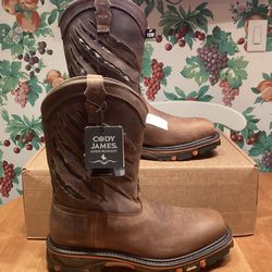 NIB Cody James Hidden Flag Men’s Work Boot. Comp Toe. 15EE