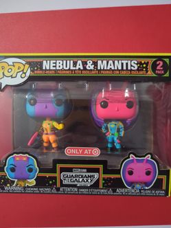 NEBULA & MANTIS Funko Pop Black Light exclusive Guardians of The Galaxy