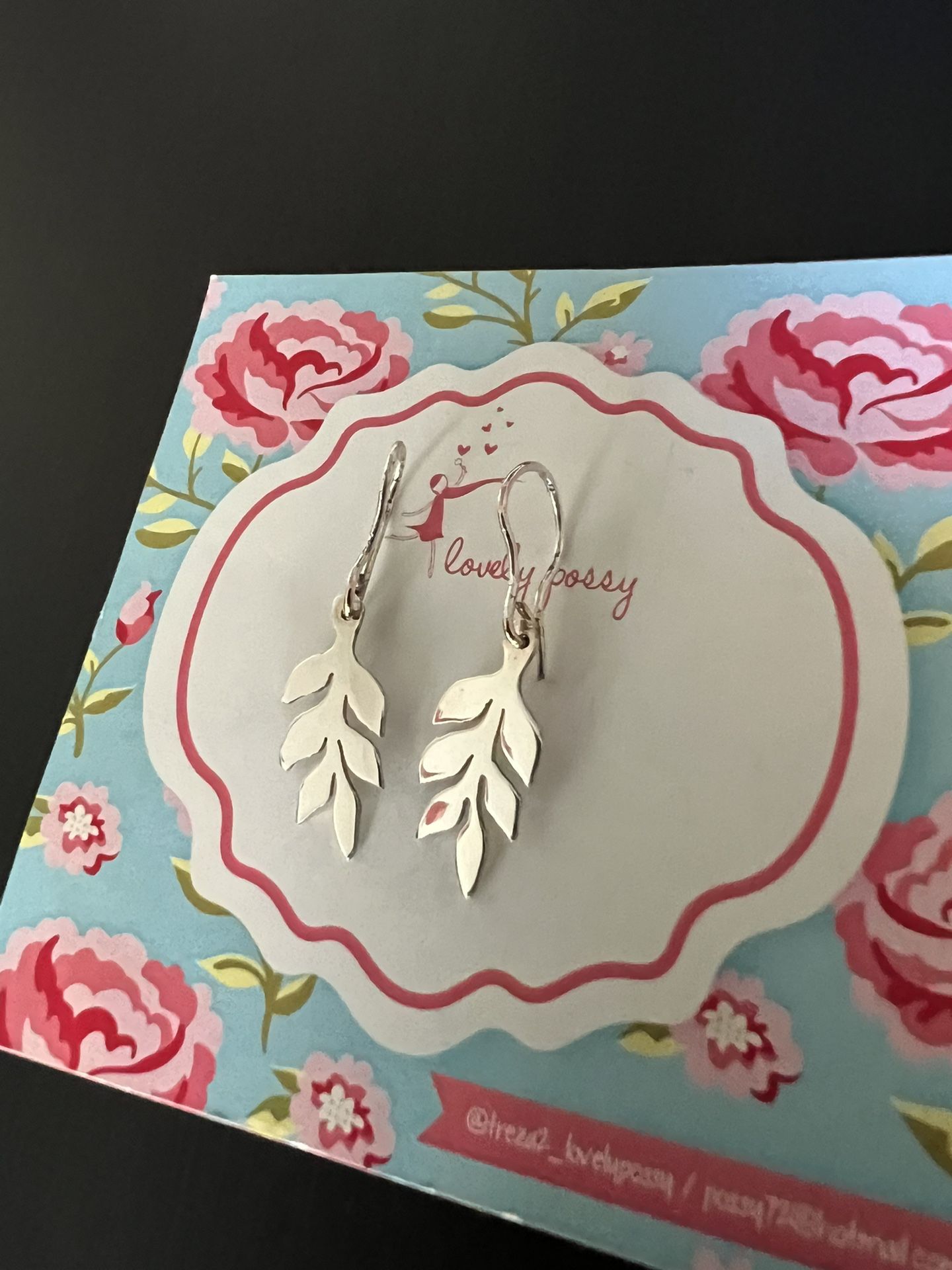 925 Sterling Silver Leave Earrings 