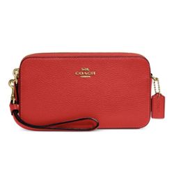 Red Coach Wallet Clutch With Strap