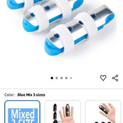 Finger Splint, 3PCS Finger Support Brace Finger Stabilizer for Broken Fingers Straightening Arthritis Knuckle Immobilization, Blue