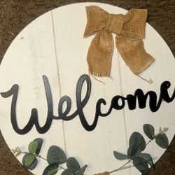 Minimalist Rustic “Welcome” Door Sign – Modern Farmhouse Decor