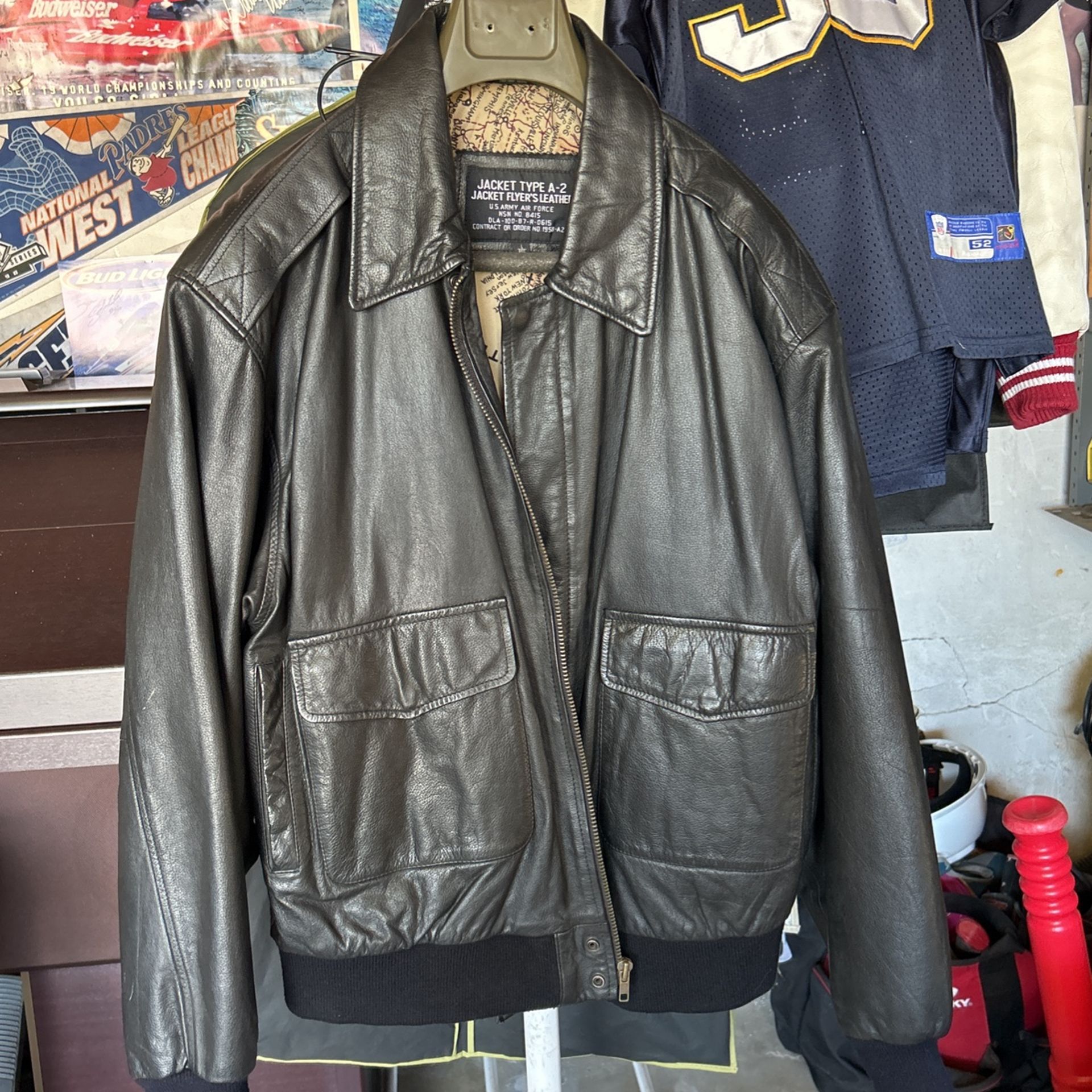 Vintage Leather Bomber Jacket