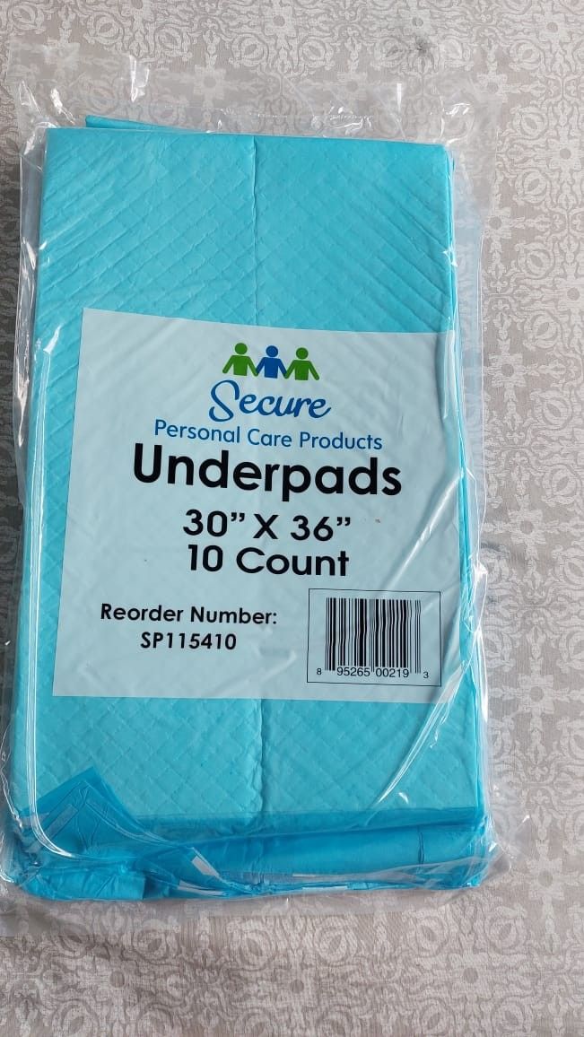 Underpads 30x36; $4 Per Pack; Available 9 Packs