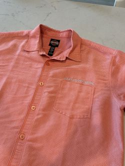 Harley-Davidson Camp Shirt - Mens L, Salmon