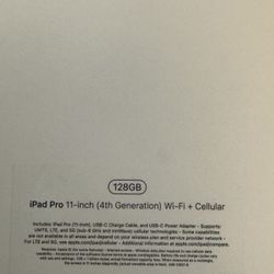 iPad 11th 4th Generation Wi-Fi And Cellular 