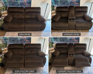 Matching Power Reclining Sofa & Console Loveseat Set - Excellent Condition - $1,000 OBO
