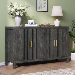 55" Farmhouse Sideboard Buffet Cabinet w/ Storage, Wood Coffee Bar with 4 Doors 100 150$