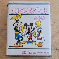 Micky and Pals collector metal Band-Aid box 