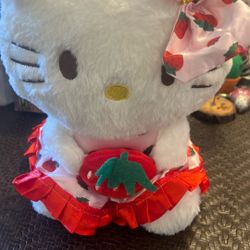 Hello Kitty Strawberry Dress with bow plush