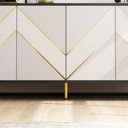 4-Door Buffet Storage Cabinet, Sideboard Console Table with Adjustable Shelves for Living Room. Sideboard 
