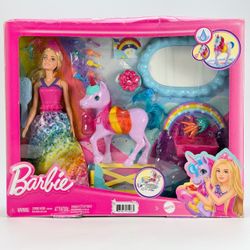 BARBIE Dreamtopia Princess Doll & Unicorn Potty Playset 18 Pcs GTG01 New In Box