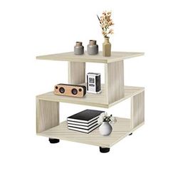 3 Tier Wood Nightstand with Storage