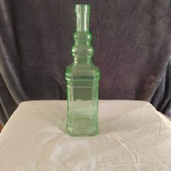 Recycled Deco Green Glass Bottle