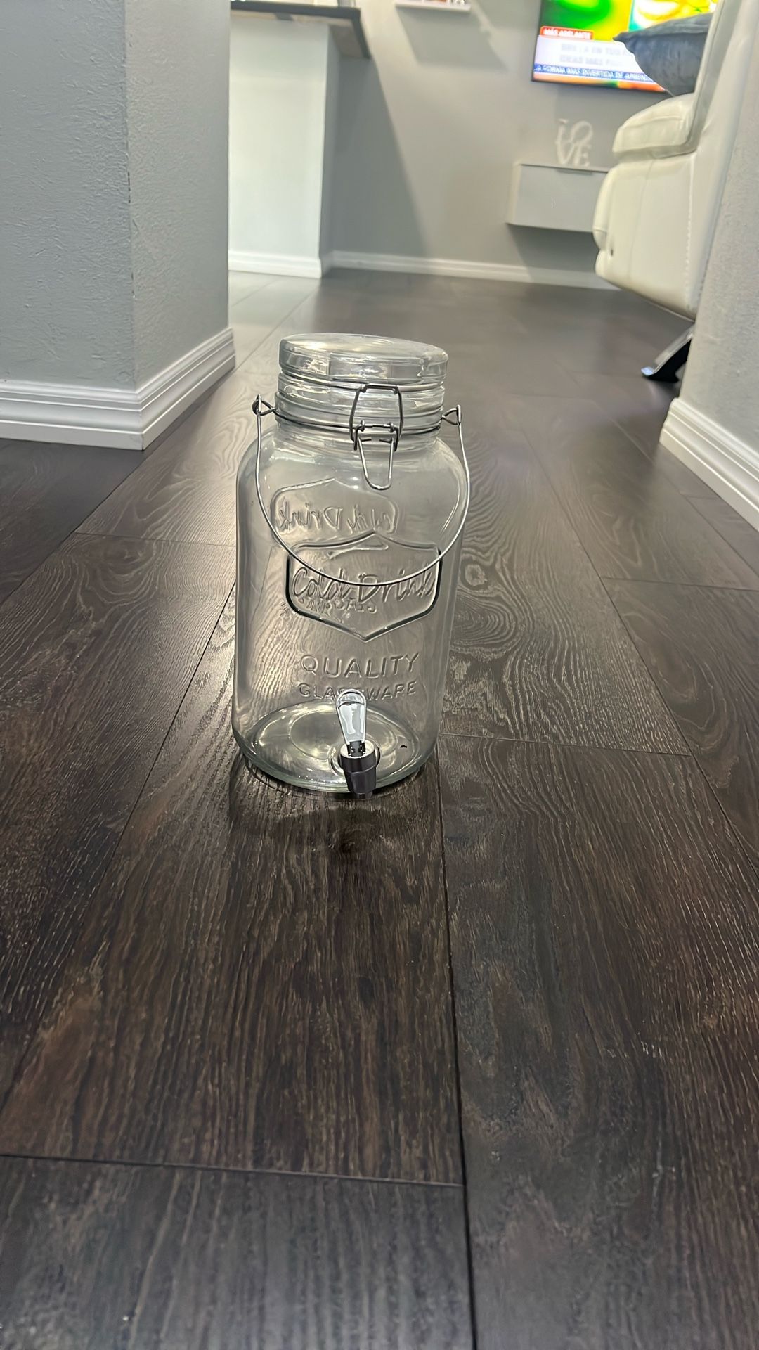 Clear, Glass Beverage Dispenser