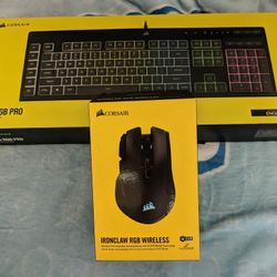 Corsair K55 RGB Pro gaming keyboard + Ironclaw RGB Wireless gaming mouse