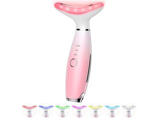 7 Color Galvanic Machines - Red Light Therapy for Face and Neck, Face Massager Tool for Wrinkles, Double Chin, Vibrating Facial Massager with Thermals
