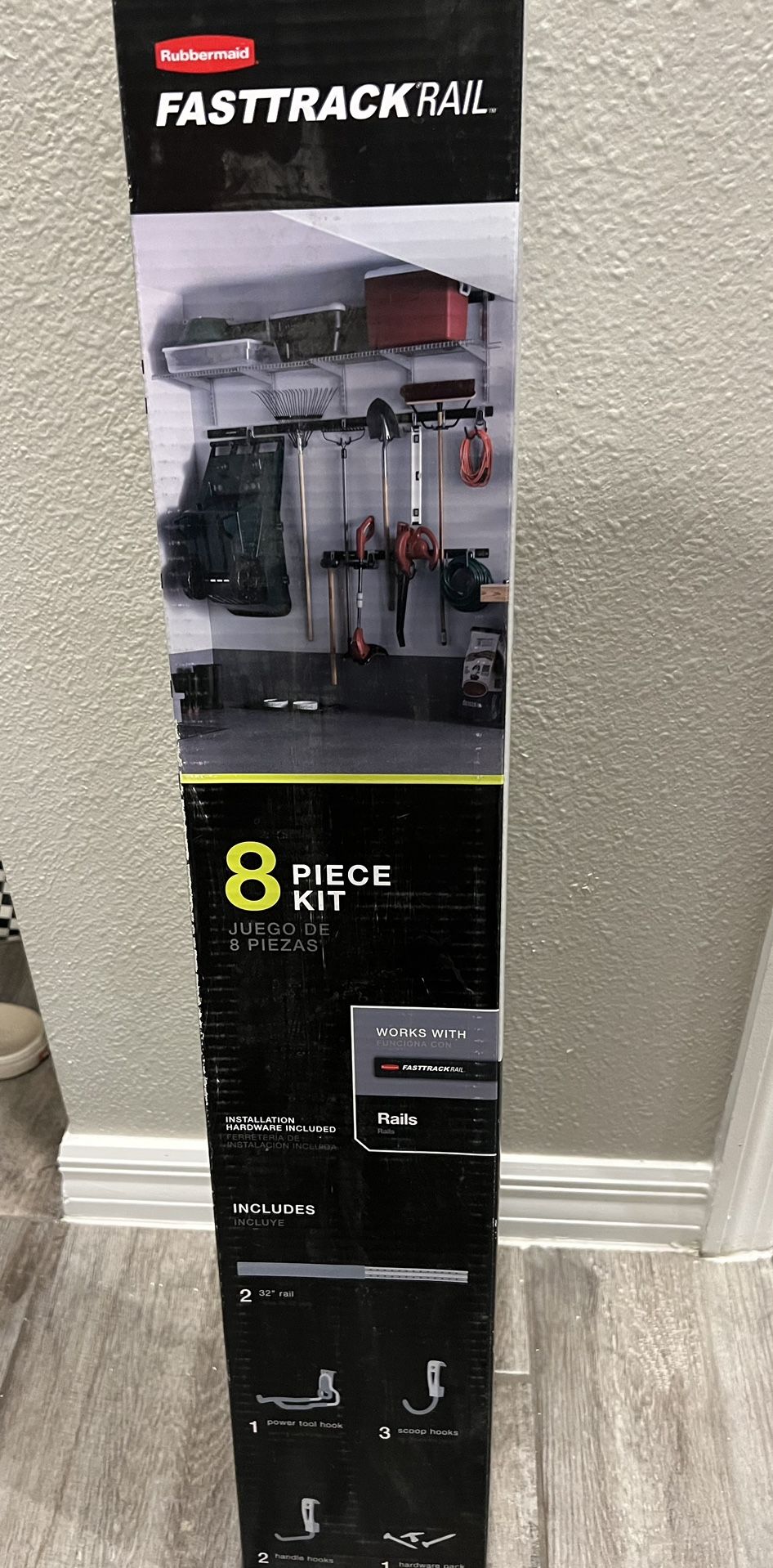 Rubbermaid Fast Track Garage rail Storage 