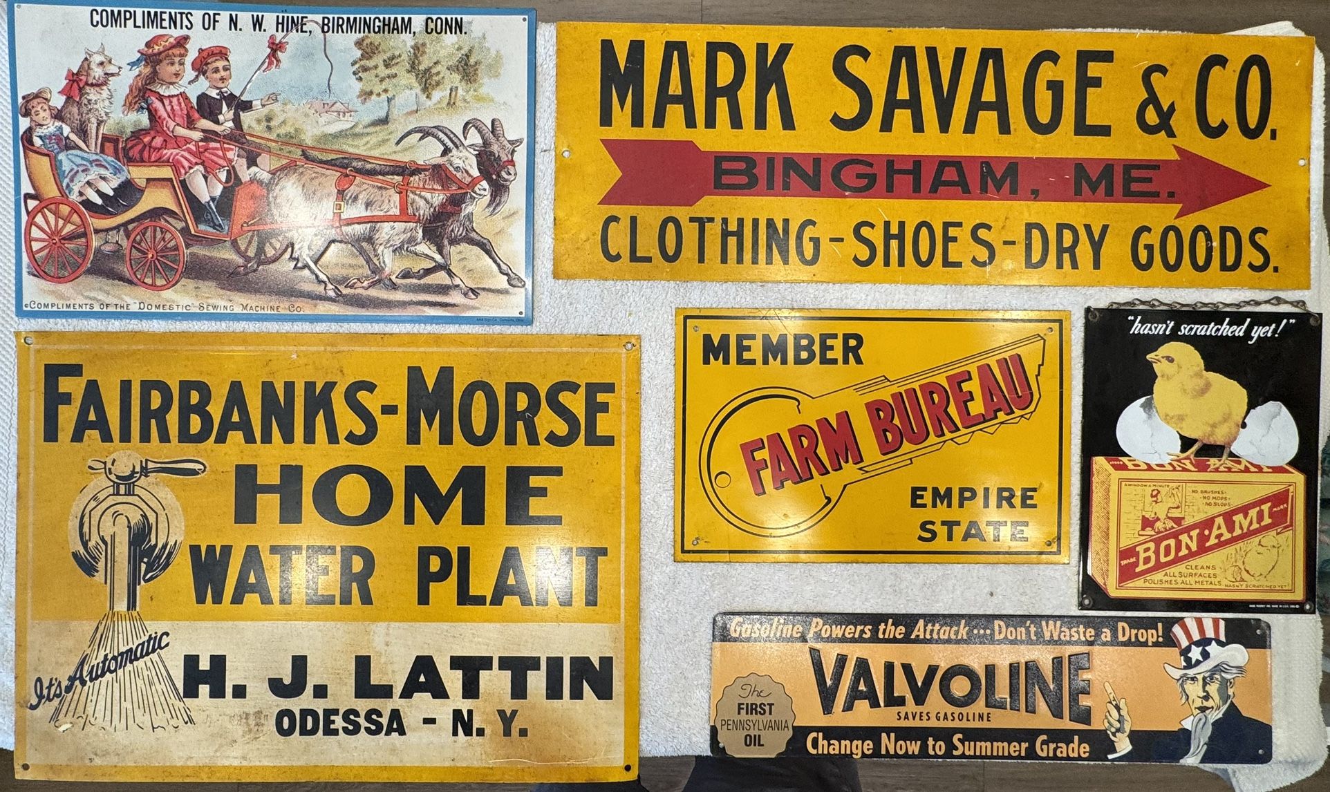 Vintage Advertising Signs 1980s And 1990s Tin And Porcelain 11 Sign Lot