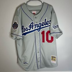 Los Angeles Dodgers Hideo Nomo Jersey Mens XL Grey Mitchell & Ness Baseball MLB