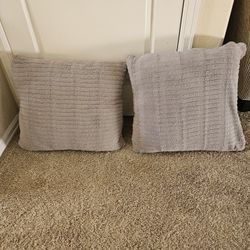 2 Grey Pillow Covers
