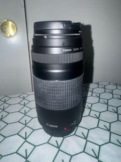 Canon EF 75–300mm f/4–5.6 III telephoto zoom lens.
