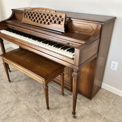 Kohler & Campbell Upright Piano with Bench, Walnut Finish
