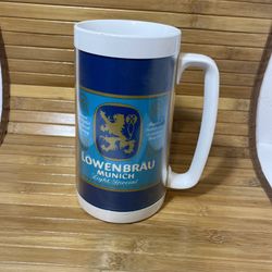 Vintage Thermo Serv Westbend Lowenbrau Munich Light Special Plastic Beer Mug