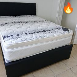 $375 Queen Bed Frame With Mattress And Boxspring Brand New Free Delivery 