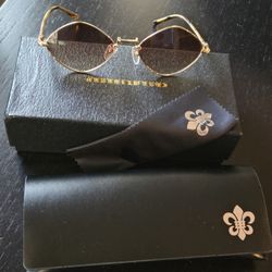 CH Chrome Hearts Diamond Dog Gold Brown Sunglasses  Unisex