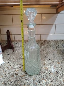 Vintage pressed glass decanter with stopper