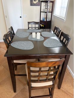 Wood Dining Room Table, 6 Chairs