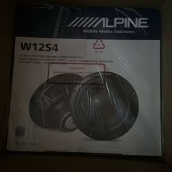 Two Brand New 12 Inch Alpine Subwoofer With Enclosure Including 600watt Amp 